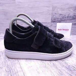 275 Central Velvet Hook & Loop Casual Low Top Sneaker Black sz 38 Women's sz 8